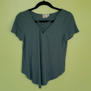 ❌️SOLD❌️: Light Blue Trendy Top